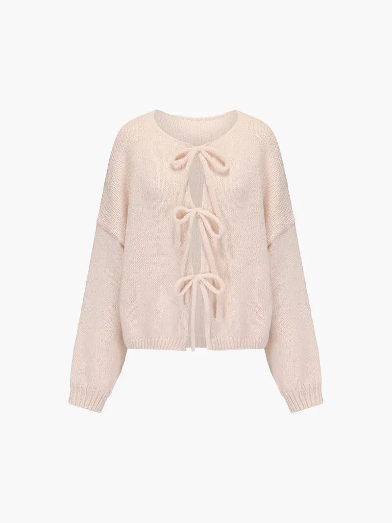 Rahel | Weiche Strickjacke mit Schleife